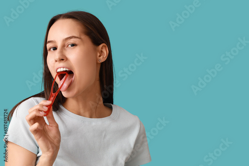 Beautiful young woman with ...