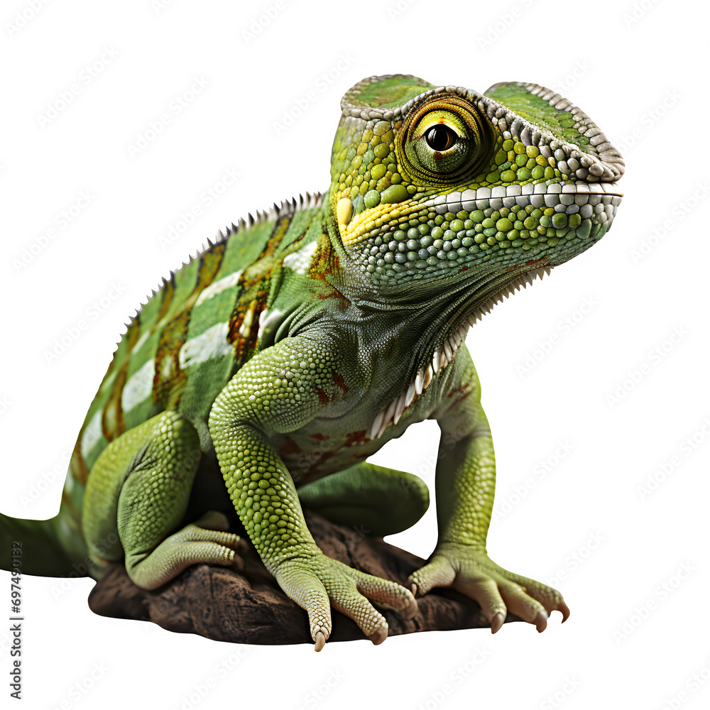 Obraz premium Chameleon isolated on transparent background Generative AI