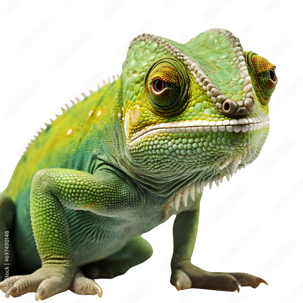 Obraz premium Chameleon isolated on transparent background Generative AI