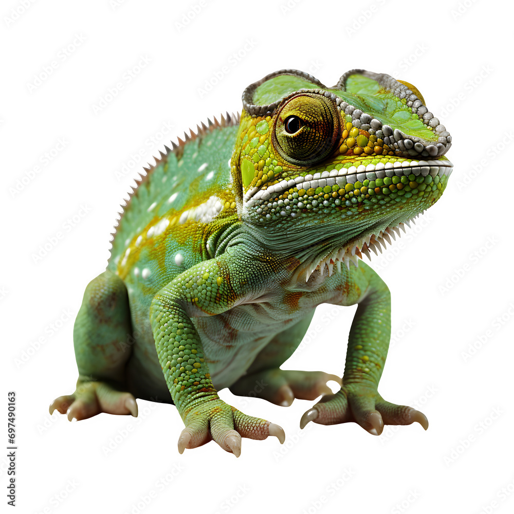 Obraz premium Chameleon isolated on transparent background Generative AI
