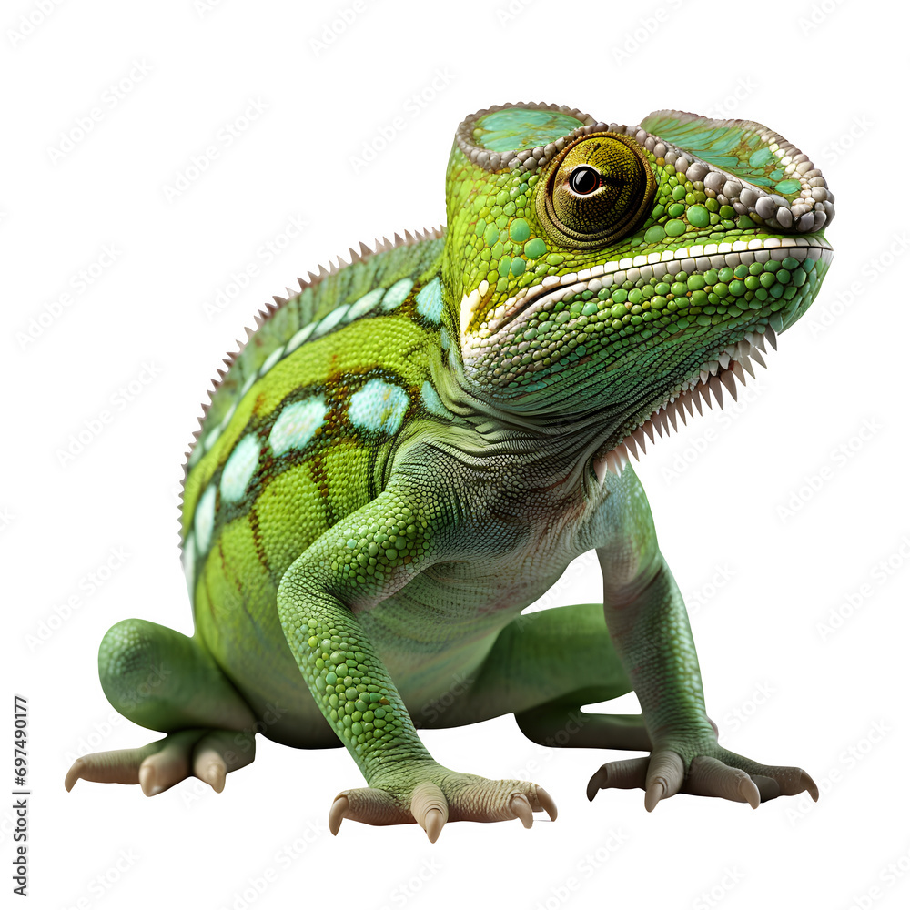 Obraz premium Chameleon isolated on transparent background Generative AI