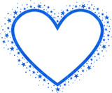 Glow Blue Love with Blue Sparkling glitter Stars Vector clipart icon #1