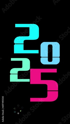 Mechanical flip clock switches from year 2020 to 2025