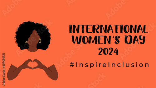 International Women s Day concept holiday. 8 march. Campaign 2024 inspireinclusion. Template for banner, card, poster, background. Flat vector illustration photo