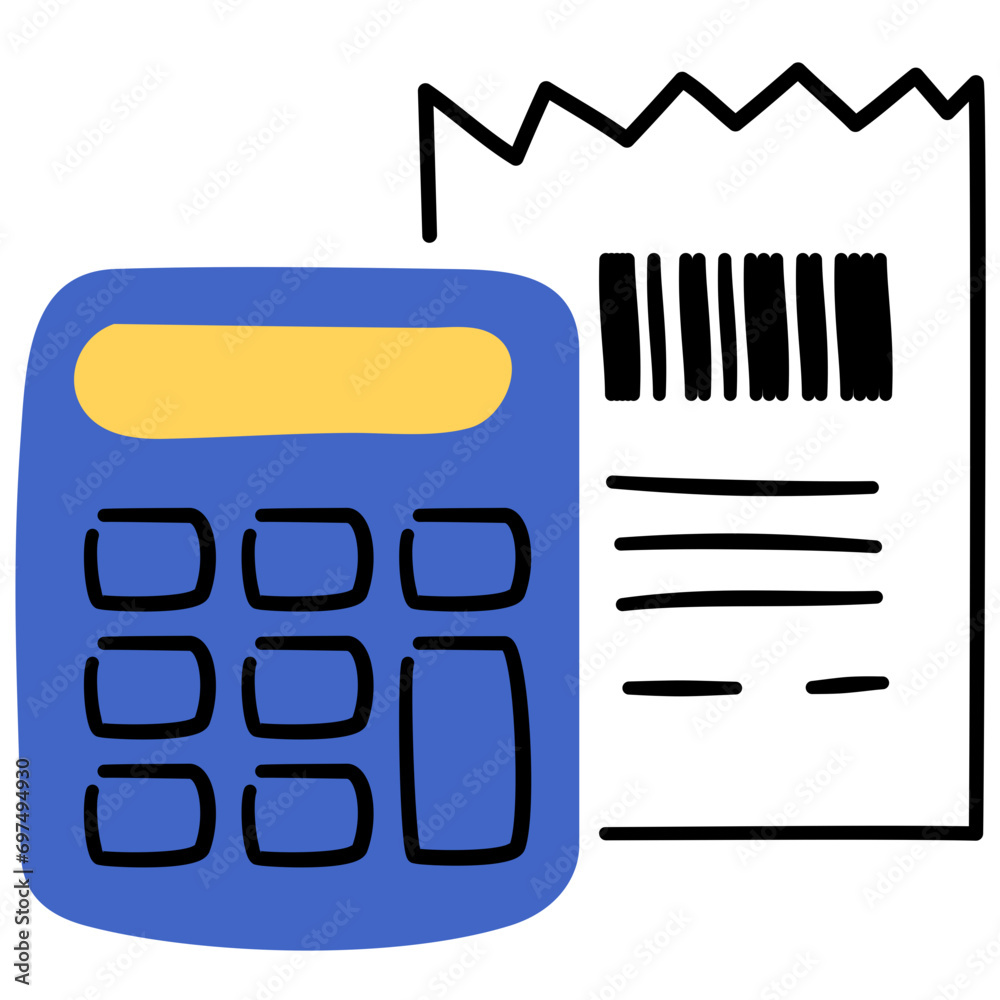 Calculator and Receipt Accounting Finance Illustration Calculator and Receipt Accounting Finance Illustration