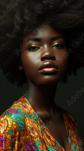 A black Afro woman image illustration