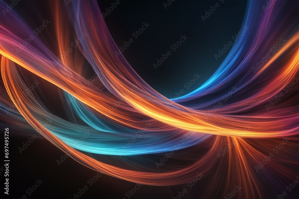 Neon colorful abstract wavy pattern wallpaper. AI generated Neon colorful abstract wavy pattern wallpaper. AI generated