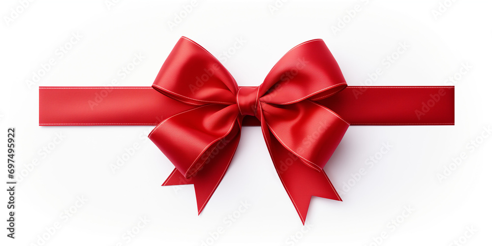 Elegant red ribbon and bow with gold edges isolated on a white background, suitable for gift decoration. Elegant red ribbon and bow with gold edges isolated on a white background, suitable for gift decoration.
