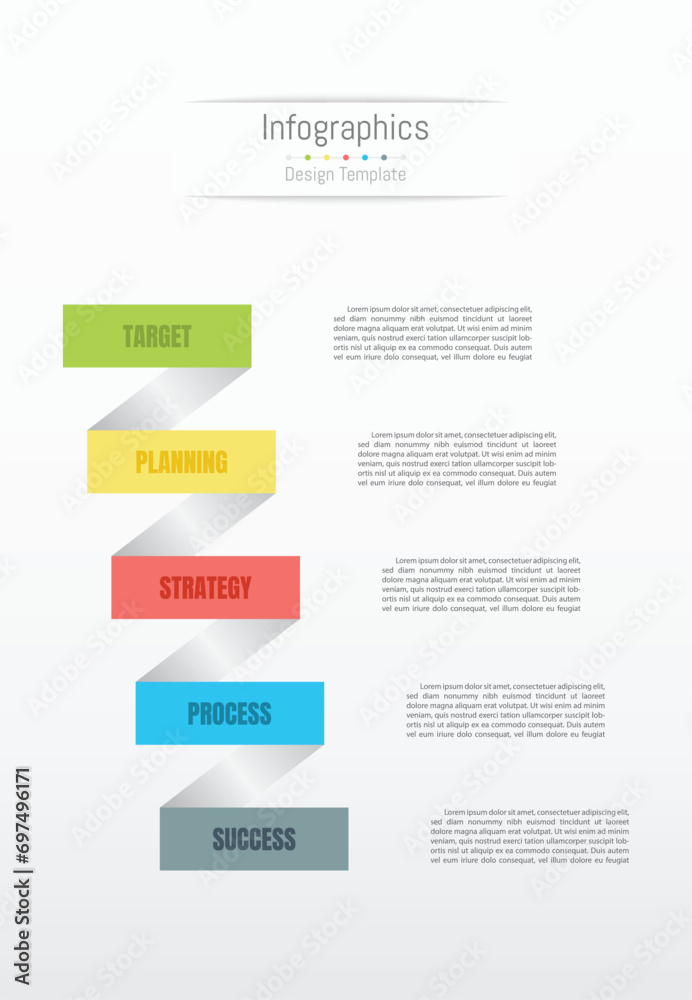 Infographic 5 options design elements for your business data. Vector Illustration.