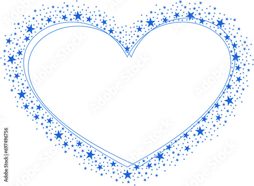Double Blue Love with Blue Sparkling glitter Stars Vector clipart icon #5