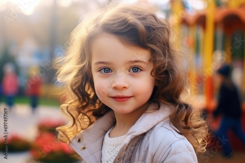Portrait of a little girl in the park
