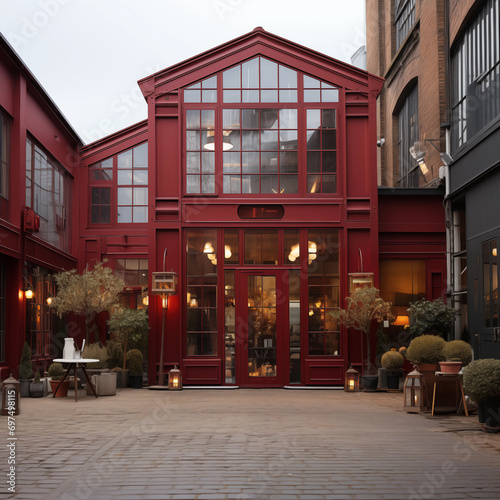 Architectural appearance of high-end restaurant