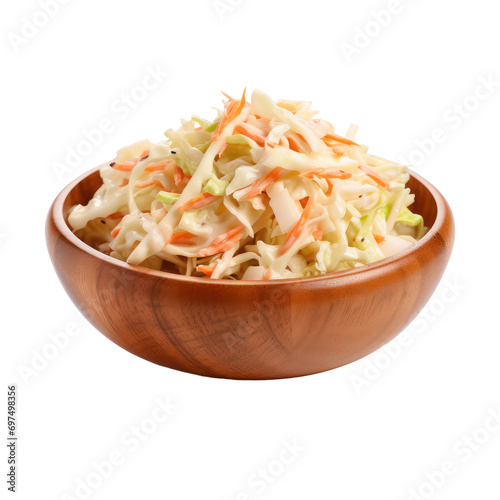 wooden bowl of coleslaw