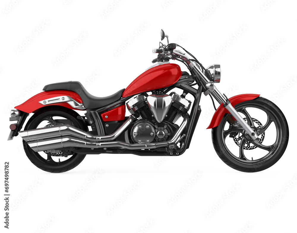 Red Motorcycle isolated on white background