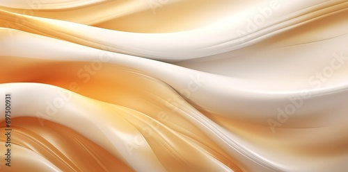 wavy abstract background illustration with elegant cream and gold colors. generative AI