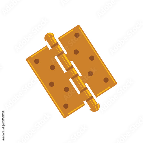 gold door hinge cartoon vector illustration element design tempate