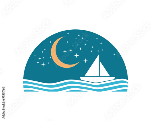 sailboat on the sea icon