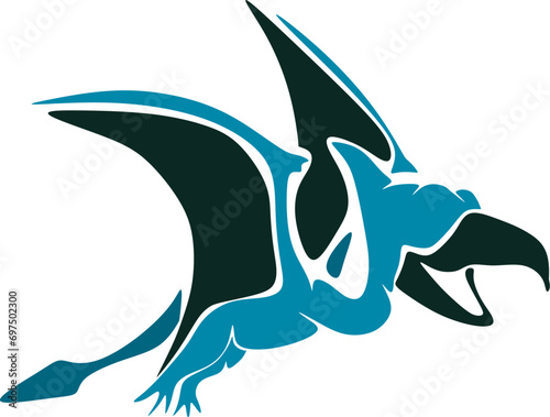 Abstract cartoon illustration. a Pteranodon the Largest Flying Reptile.