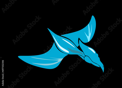 Abstract cartoon illustration. a Pteranodon the Largest Flying Reptile.