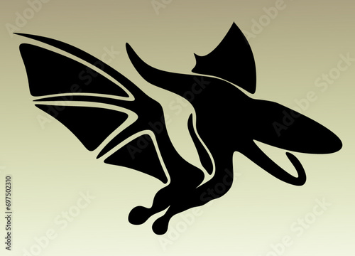 Abstract cartoon illustration. a Pteranodon the Largest Flying Reptile.