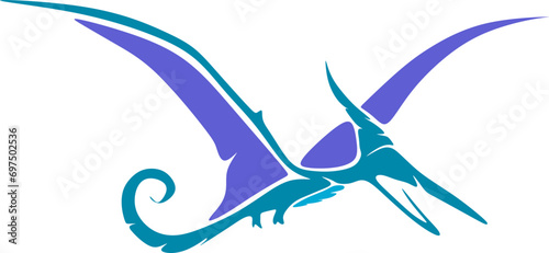 Abstract cartoon illustration. a Pteranodon the Largest Flying Reptile.