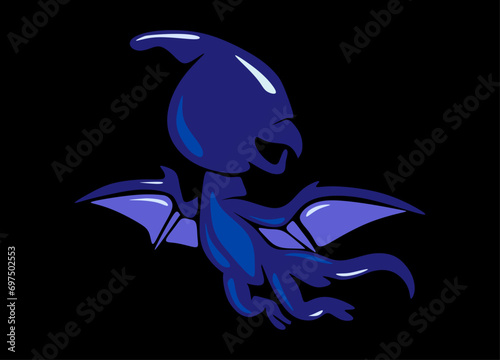 Abstract cartoon illustration. a Pteranodon the Largest Flying Reptile.