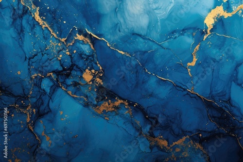 Abstract blue gold background 