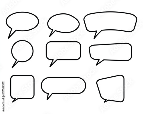 Speech bubble , speech balloon or chat bubble line art vector icon for apps and websites. photo
