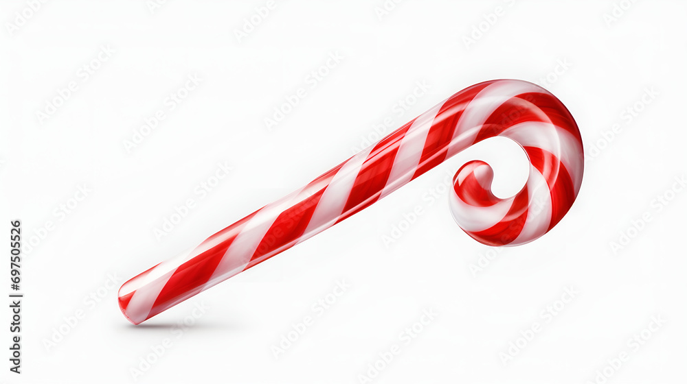 Obraz premium Candy cane on a white background. AI generative.