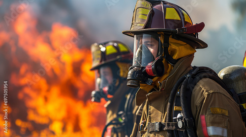 Firefighters response to emergency event. 