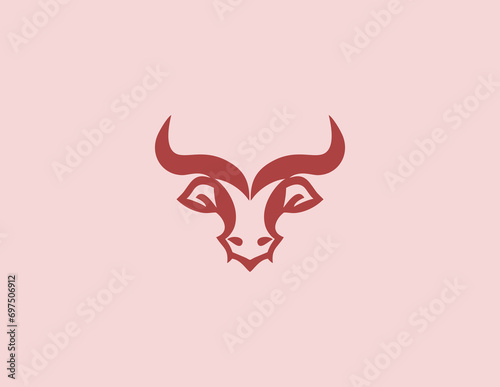 Bull Head Minimalist Logo