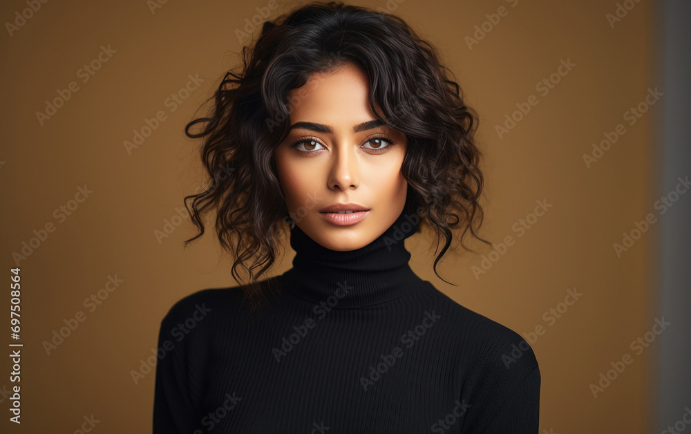 young beautiful woman in turtleneck sweater. young beautiful woman in turtleneck sweater.