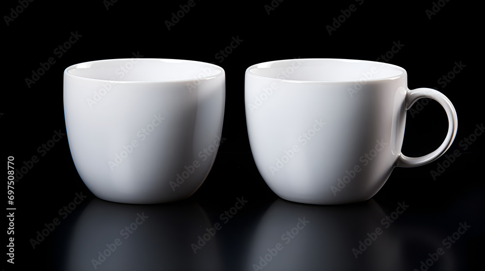 White porcelain cup on background AI generative. White porcelain cup on background AI generative.