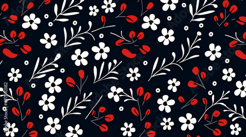 Seamless Floral Pattern: A Textile Design with Vintage Retro Charm for a Fashionable Summer