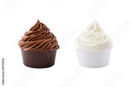 white and chocolate whipped cream isolated on transparent background Remove png, Clipping Path, pen tool