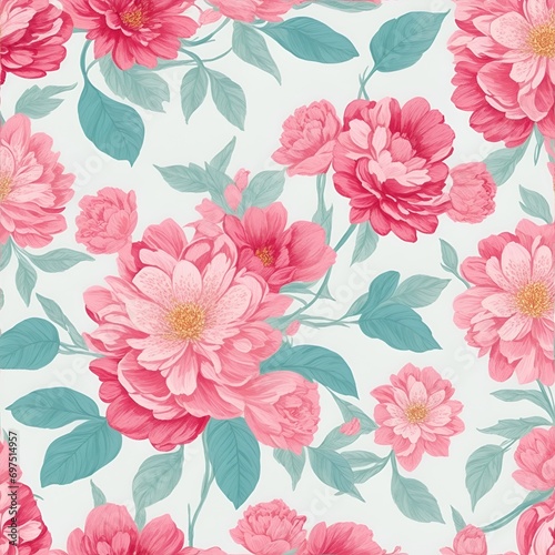 beautiful floral flower seamless pattern background for premium product ai generated © KengVit14