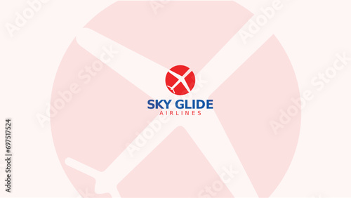 Sky Glide airplane logo, Travel Logo, Airline company logo, Airplane logo, Sky Airline, Airport Logo, Airlines, Letter S logo, S logo, G logo, SG logo, SG airplane logo, Red Airline logo, Blue Airline
