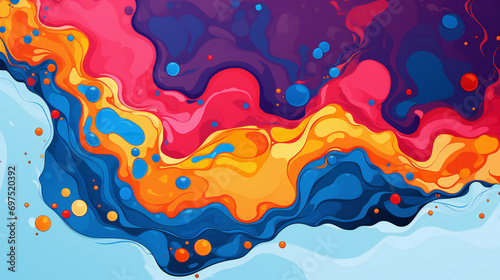 Marbleized Watercolor Art: Abstract Patterns and Bright Colors on Textured Paper