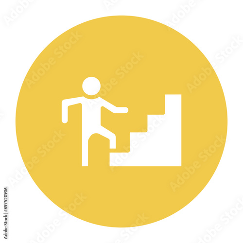 Person Climbing Stairs Icon
