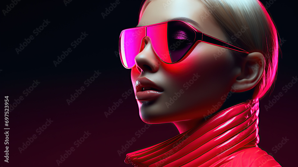 Attractive young woman wearing fashionable eyewear Attractive young woman wearing fashionable eyewear