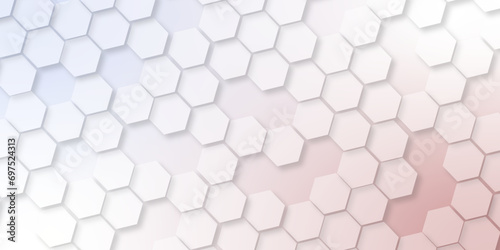 Abstract hexagon background. Futuristic abstract honeycomb mosaic gradient technology background. Surface polygon pattern with glowing hexagon paper texture and futuristic business. graphic concept.