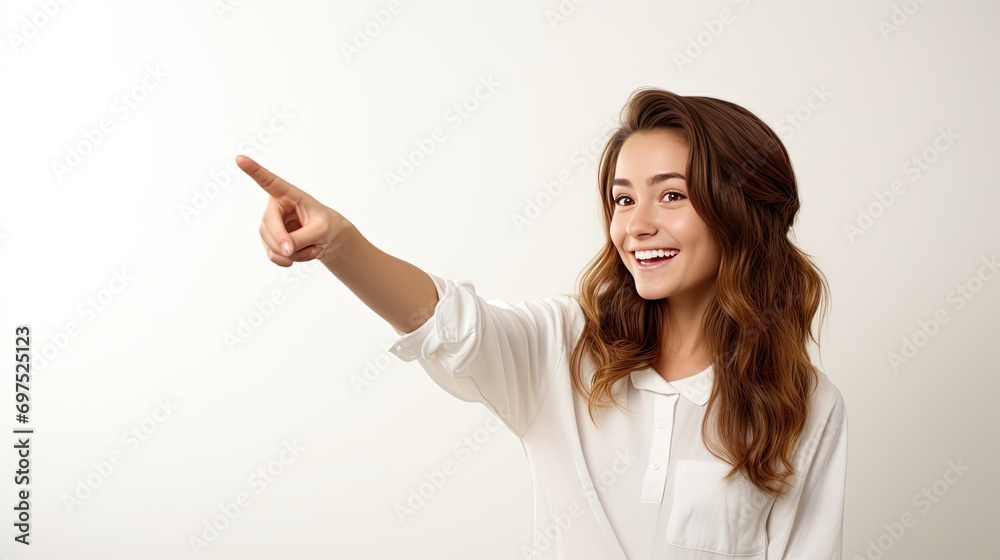 woman pointing at something woman pointing at something