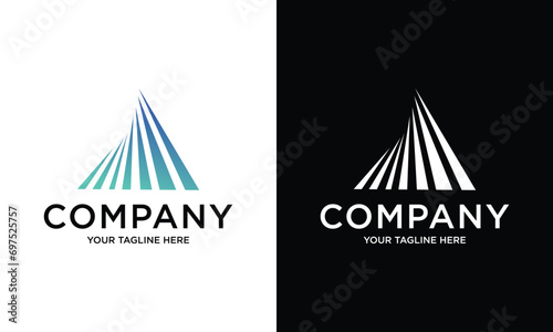 architectural letter A logo design concept. construction building logos and signs photo