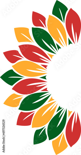  juneteenth with sunflower half design