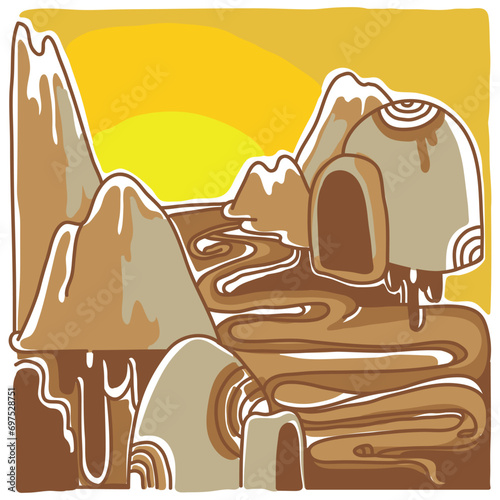 Vector abstract background of imaginary landscape