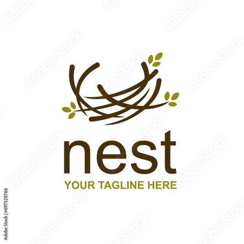 Bird's nest logo - vector illustration, bird's nest logo design emblem. Suitable for your design need, logo, illustration, animation, etc. 