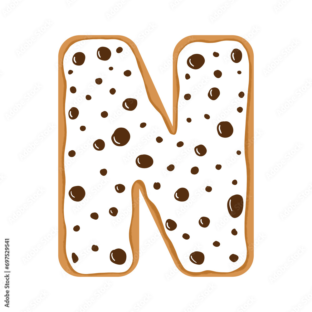 Cookies and Cream Alphabet Letter N