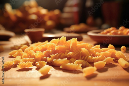 A variety of pasta made from different types of legumes, green and red lentils, mung beans and chickpeas. Gluten-free pasta. Pasta made from durum wheat. photo