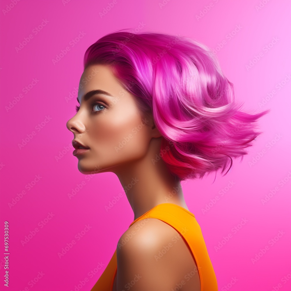 Illustration of a fashion portrait,  AI Generated