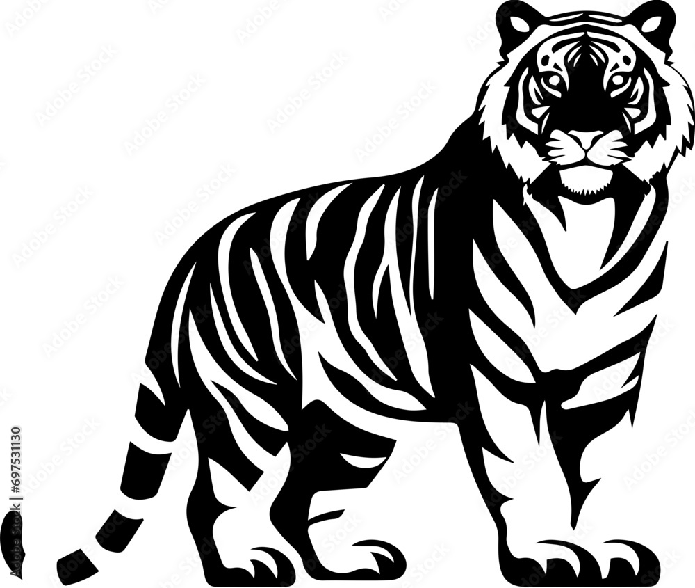 Fototapeta premium Indochinese tiger Flat Icon